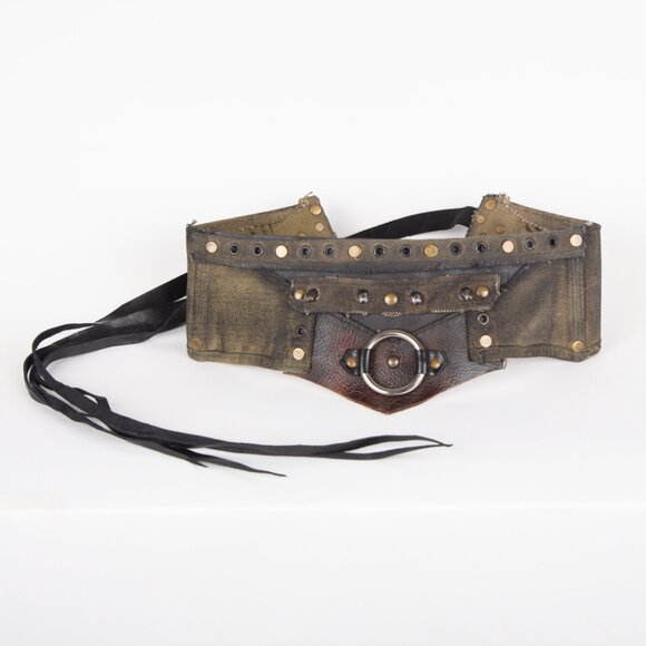 SOLD  ROYAL PEASANTRY HANDMADE LEATHER AND CANVAS MAD MAX WASTELAND WRAP BELT - Picture 1 of 11